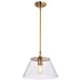 SATCO/NUVO Dover 1-Light Medium Pendant Vintage Brass With Clear Glass (60-7413)