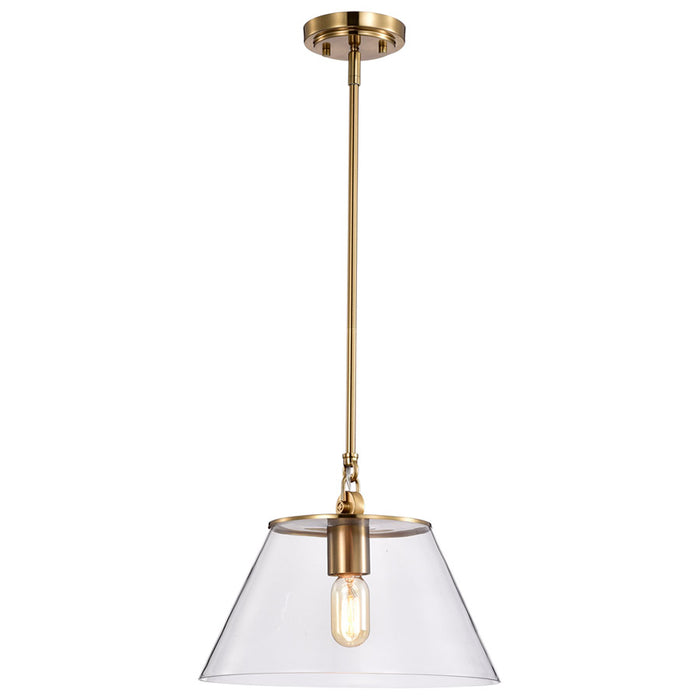 SATCO/NUVO Dover 1-Light Medium Pendant Vintage Brass With Clear Glass (60-7413)