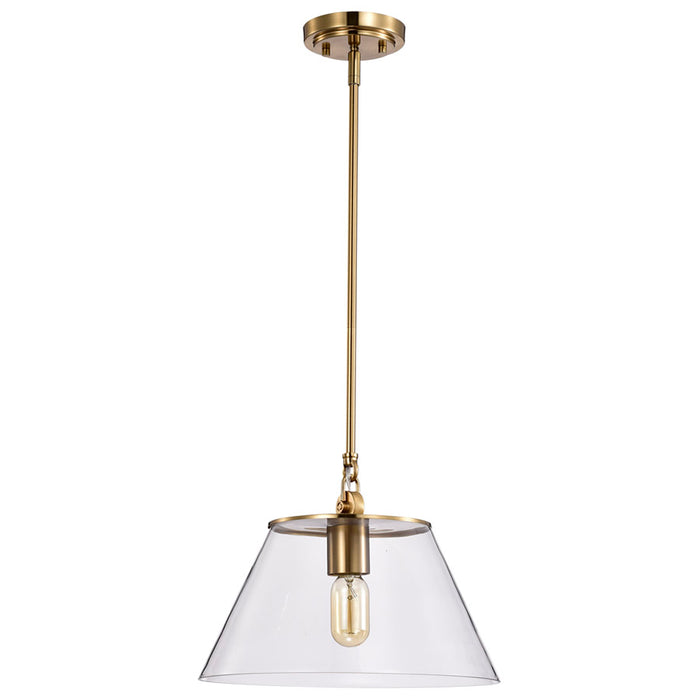 SATCO/NUVO Dover 1-Light Medium Pendant Vintage Brass With Clear Glass (60-7413)