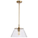 SATCO/NUVO Dover 1-Light Medium Pendant Vintage Brass With Clear Glass (60-7413)