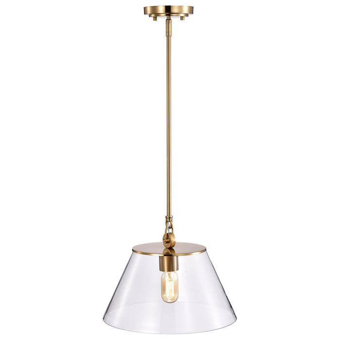 SATCO/NUVO Dover 1-Light Medium Pendant Vintage Brass With Clear Glass (60-7413)
