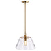 SATCO/NUVO Dover 1-Light Medium Pendant Vintage Brass With Clear Glass (60-7413)