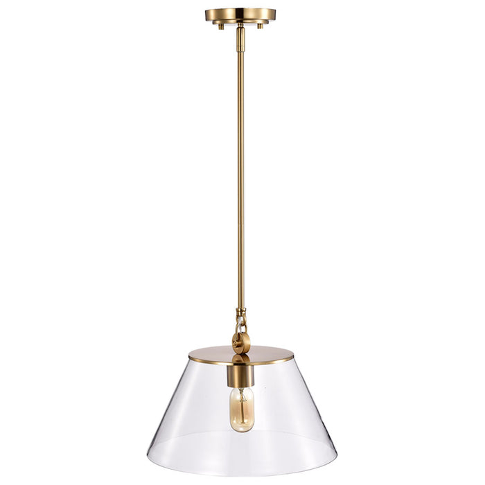 SATCO/NUVO Dover 1-Light Medium Pendant Vintage Brass With Clear Glass (60-7413)