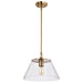 SATCO/NUVO Dover 1-Light Medium Pendant Vintage Brass With Clear Glass (60-7413)