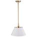 SATCO/NUVO Dover 1-Light Medium Pendant White With Vintage Brass (60-7412)