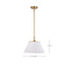 SATCO/NUVO Dover 1-Light Medium Pendant White With Vintage Brass (60-7412)