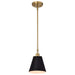 SATCO/NUVO Dover 1-Light Small Pendant Black With Vintage Brass (60-7408)