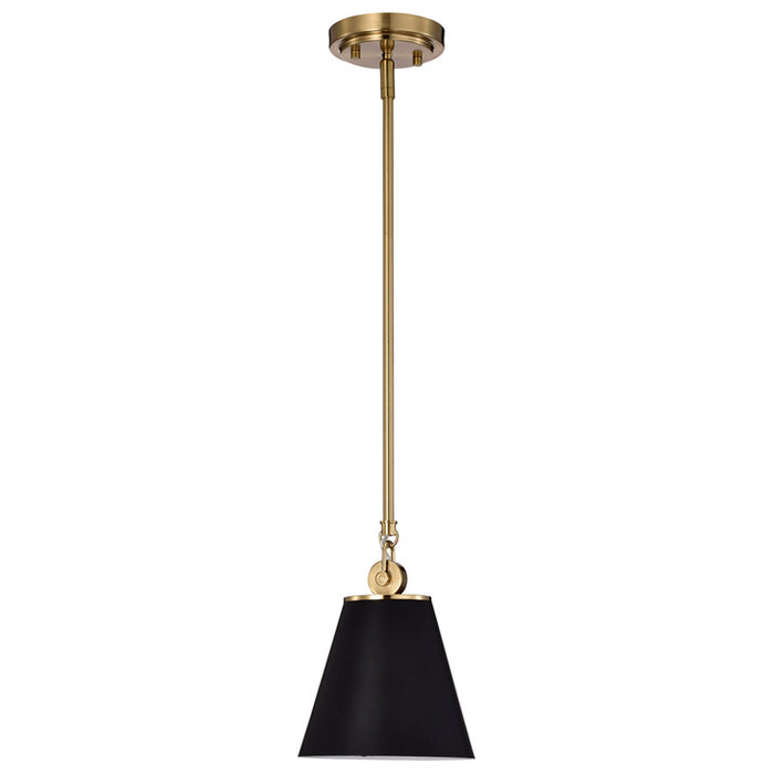 SATCO/NUVO Dover 1-Light Small Pendant Black With Vintage Brass (60-7408)
