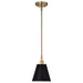 SATCO/NUVO Dover 1-Light Small Pendant Black With Vintage Brass (60-7408)