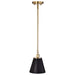 SATCO/NUVO Dover 1-Light Small Pendant Black With Vintage Brass (60-7408)