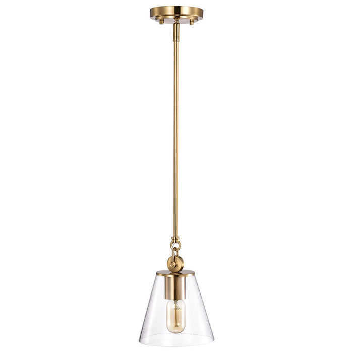 SATCO/NUVO Dover 1-Light Small Pendant Vintage Brass With Clear Glass (60-7410)