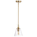 SATCO/NUVO Dover 1-Light Small Pendant Vintage Brass With Clear Glass (60-7410)