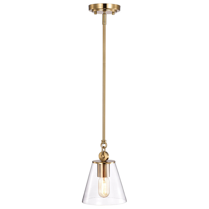 SATCO/NUVO Dover 1-Light Small Pendant Vintage Brass With Clear Glass (60-7410)