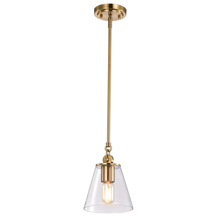 SATCO/NUVO Dover 1-Light Small Pendant Vintage Brass With Clear Glass (60-7410)