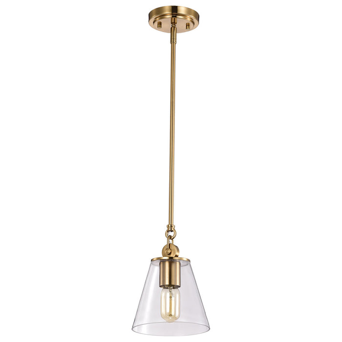 SATCO/NUVO Dover 1-Light Small Pendant Vintage Brass With Clear Glass (60-7410)