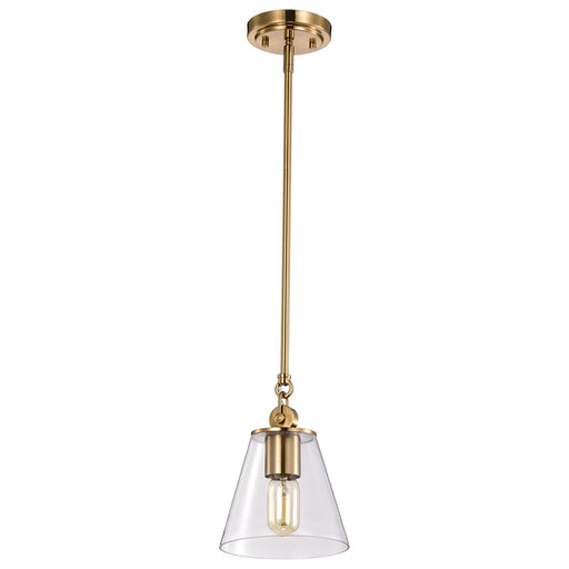 SATCO/NUVO Dover 1-Light Small Pendant Vintage Brass With Clear Glass (60-7410)