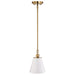 SATCO/NUVO Dover 1-Light Small Pendant White With Vintage Brass (60-7409)