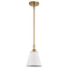 SATCO/NUVO Dover 1-Light Small Pendant White With Vintage Brass (60-7409)