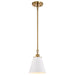 SATCO/NUVO Dover 1-Light Small Pendant White With Vintage Brass (60-7409)