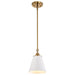 SATCO/NUVO Dover 1-Light Small Pendant White With Vintage Brass (60-7409)