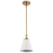 SATCO/NUVO Dover 1-Light Small Pendant White With Vintage Brass (60-7409)