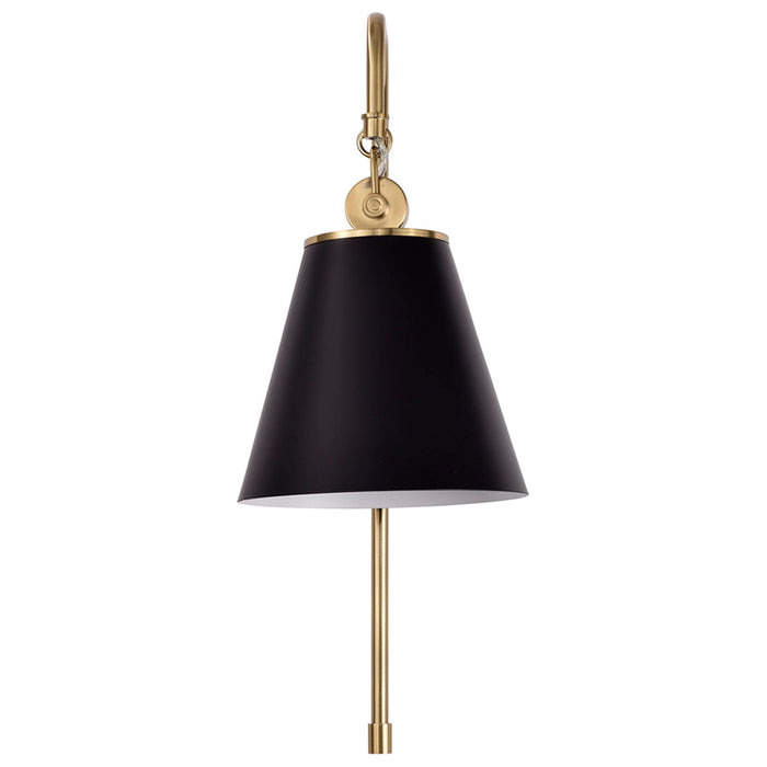SATCO/NUVO Dover 1-Light Wall Sconce Black With Vintage Brass (60-7445)