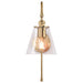 SATCO/NUVO Dover 1-Light Wall Sconce Vintage Brass With Clear Glass (60-7449)