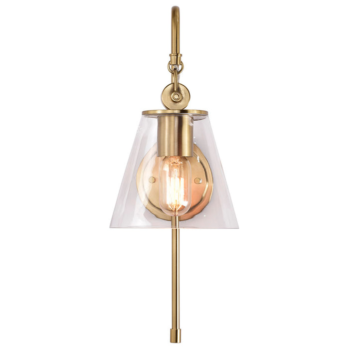 SATCO/NUVO Dover 1-Light Wall Sconce Vintage Brass With Clear Glass (60-7449)