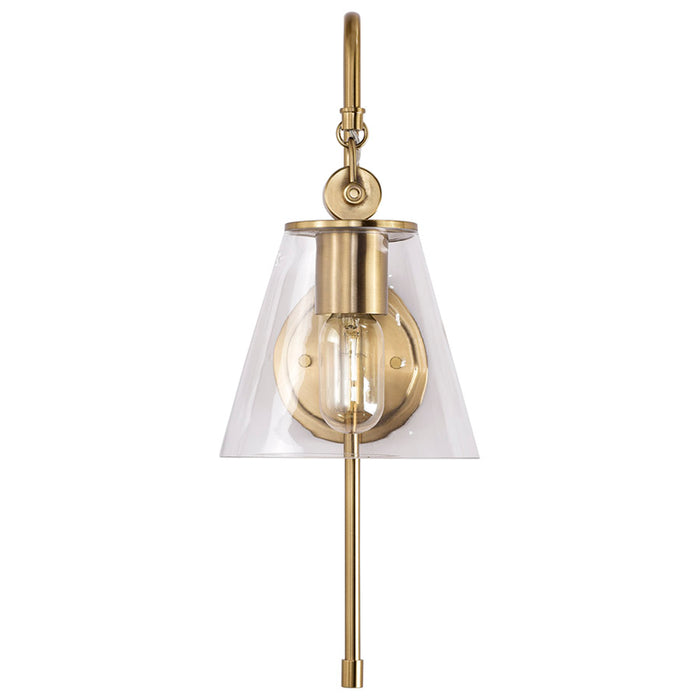 SATCO/NUVO Dover 1-Light Wall Sconce Vintage Brass With Clear Glass (60-7449)