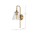 SATCO/NUVO Dover 1-Light Wall Sconce Vintage Brass With Clear Glass (60-7449)