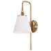 SATCO/NUVO Dover 1-Light Wall Sconce White With Vintage Brass (60-7446)