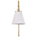 SATCO/NUVO Dover 1-Light Wall Sconce White With Vintage Brass (60-7446)