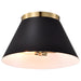SATCO/NUVO Dover 2-Light Small Flush Mount Black With Vintage Brass (60-7417)