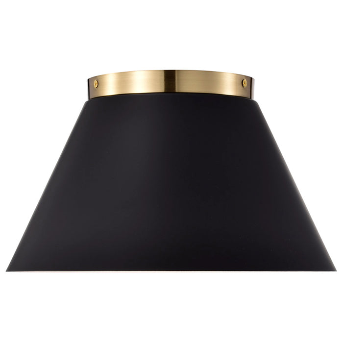 SATCO/NUVO Dover 2-Light Small Flush Mount Black With Vintage Brass (60-7417)