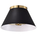 SATCO/NUVO Dover 2-Light Small Flush Mount Black With Vintage Brass (60-7417)