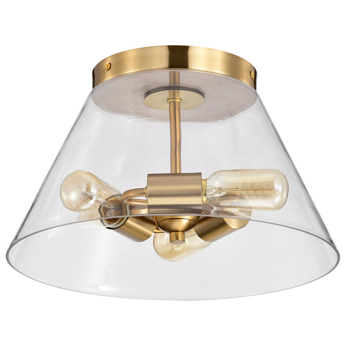 SATCO/NUVO Dover 2-Light Small Flush Mount Vintage Brass With Clear Glass (60-7419)