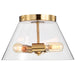 SATCO/NUVO Dover 2-Light Small Flush Mount Vintage Brass With Clear Glass (60-7419)