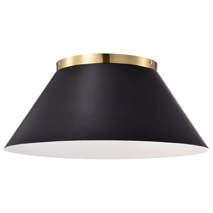 SATCO/NUVO Dover 3-Light Large Flush Mount Black With Vintage Brass (60-7420)