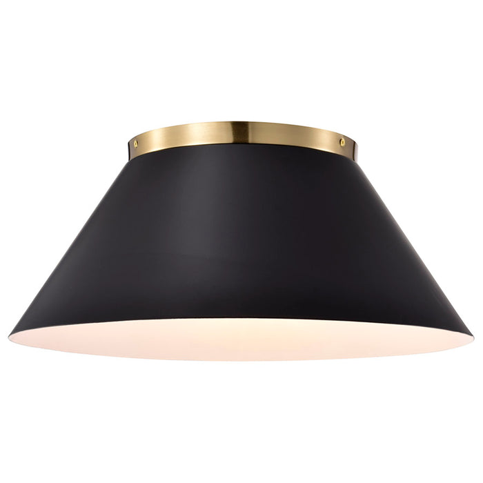 SATCO/NUVO Dover 3-Light Large Flush Mount Black With Vintage Brass (60-7420)