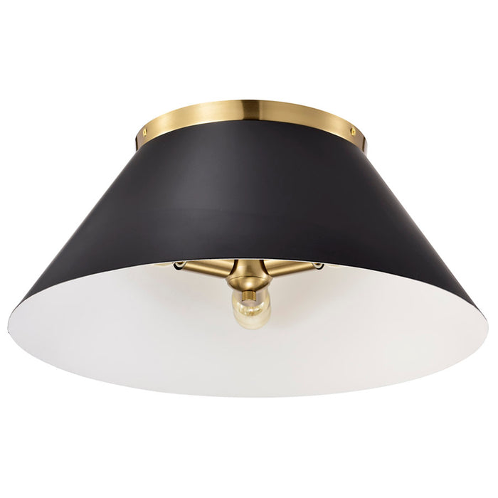 SATCO/NUVO Dover 3-Light Large Flush Mount Black With Vintage Brass (60-7420)