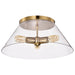 SATCO/NUVO Dover 3-Light Large Flush Mount Vintage Brass With Clear Glass (60-7422)