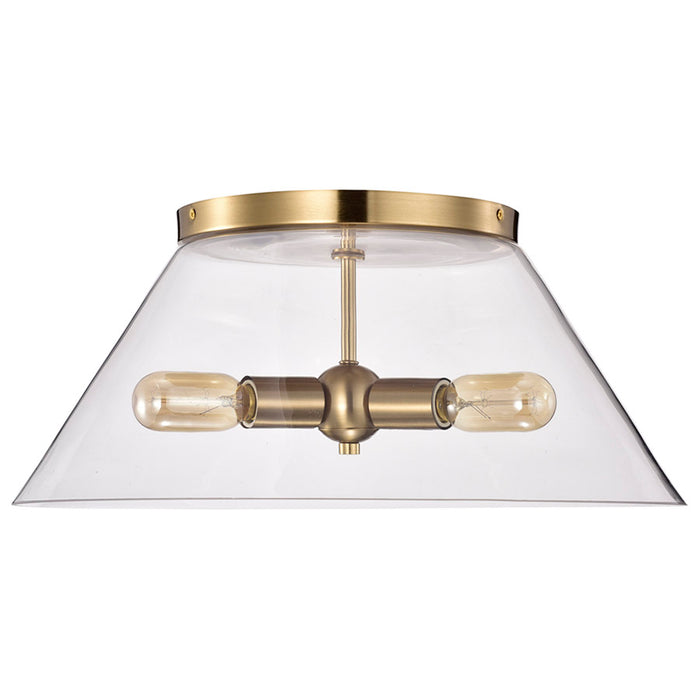 SATCO/NUVO Dover 3-Light Large Flush Mount Vintage Brass With Clear Glass (60-7422)