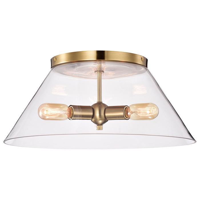 SATCO/NUVO Dover 3-Light Large Flush Mount Vintage Brass With Clear Glass (60-7422)