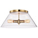 SATCO/NUVO Dover 3-Light Large Flush Mount Vintage Brass With Clear Glass (60-7422)