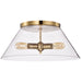 SATCO/NUVO Dover 3-Light Large Flush Mount Vintage Brass With Clear Glass (60-7422)