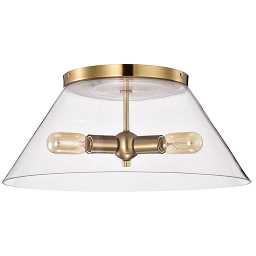 SATCO/NUVO Dover 3-Light Large Flush Mount Vintage Brass With Clear Glass (60-7422)
