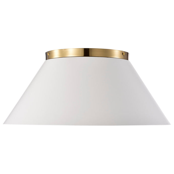 SATCO/NUVO Dover 3-Light Large Flush Mount White With Vintage Brass (60-7421)