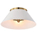 SATCO/NUVO Dover 3-Light Large Flush Mount White With Vintage Brass (60-7421)