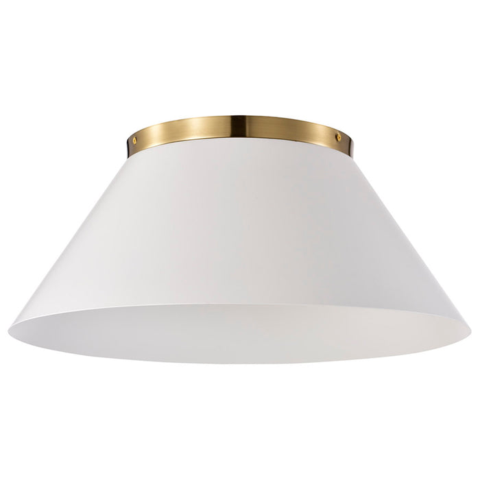 SATCO/NUVO Dover 3-Light Large Flush Mount White With Vintage Brass (60-7421)