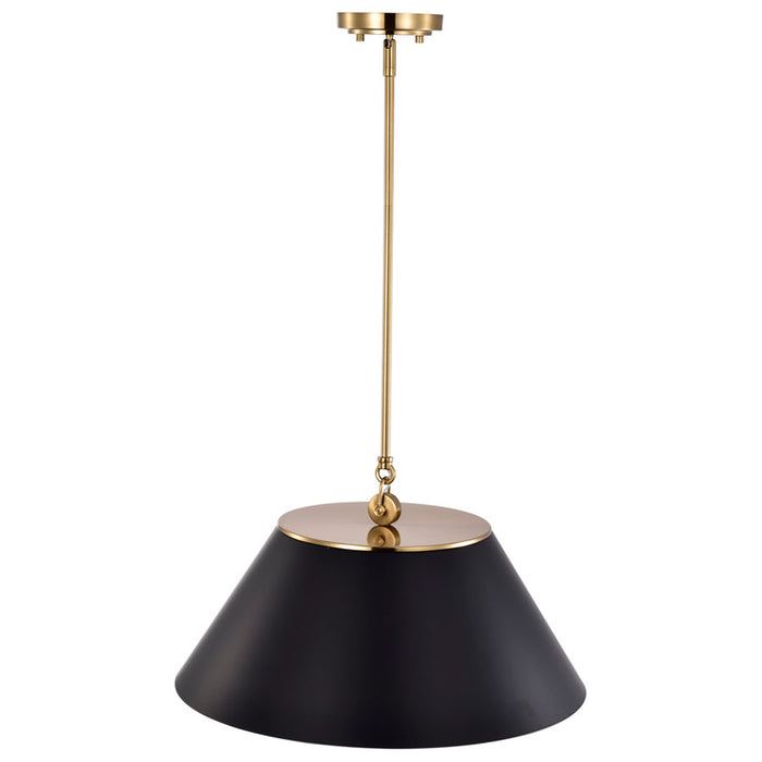 SATCO/NUVO Dover 3-Light Large Pendant Black With Vintage Brass (60-7414)